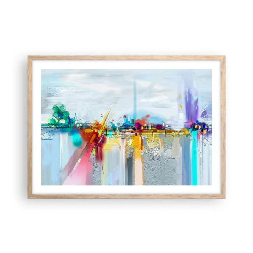 Affisch i ram av ljusek - Glädjens bro över livets flod - 70x50 cm