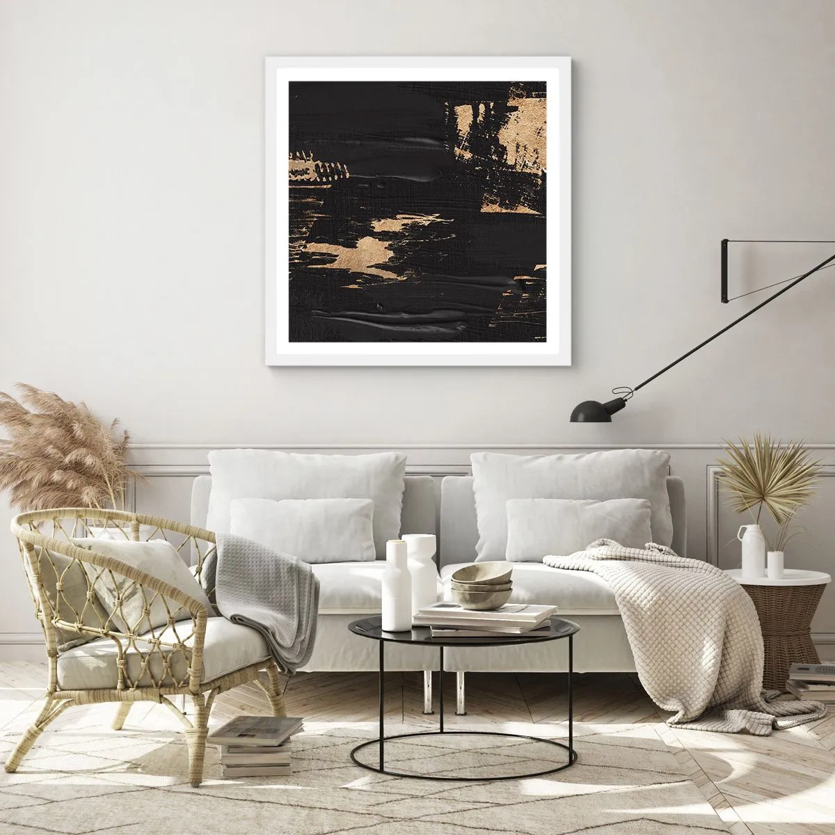 Affisch i vit ram - Ett spår av beröring - 40x40 cm