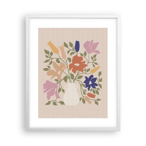 Affisch i vit ram - En delikat bukett - 40x50 cm