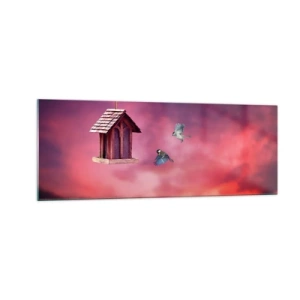 Glastavla - Bild på glas - Inbjudan till middag - 140x50 cm