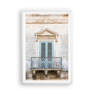 Affisch i vit ram - Italiens unika charm - 61x91 cm