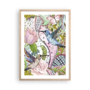Affisch i ram av ljusek - Inbäddade i klätterväxter - 50x70 cm