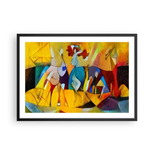 Affisch i svart ram - Sol - liv -glädje - 70x50 cm