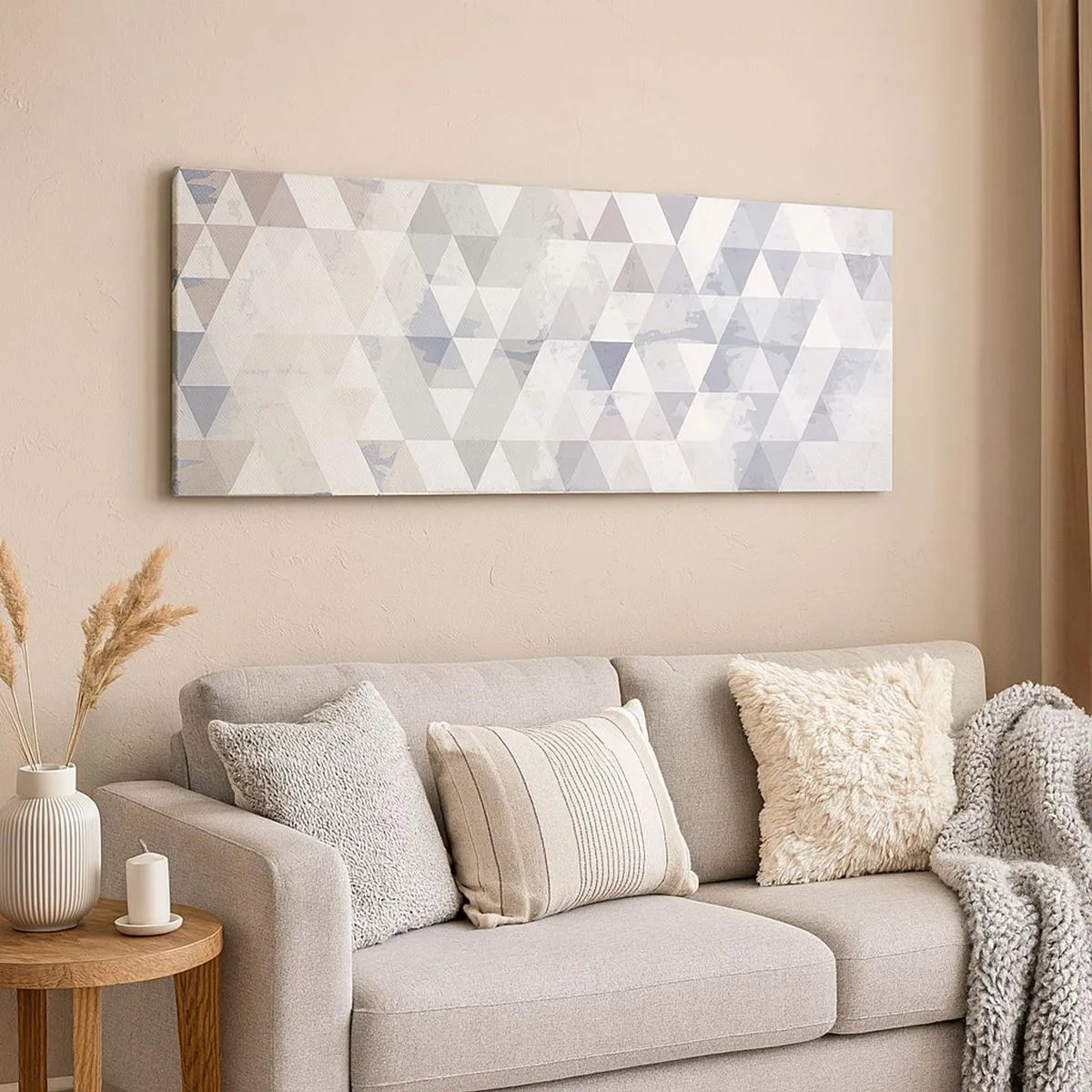 Canvastavla - Bild på duk - Trianglar - 100x40 cm