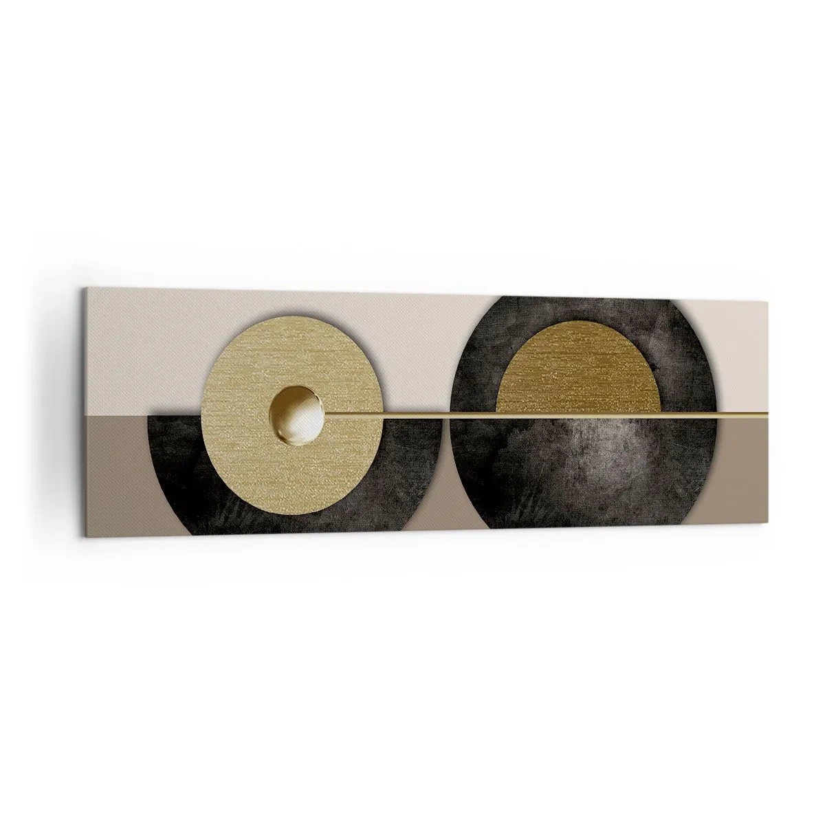 Canvastavla - Bild på duk - Variationer runt en cirkel - 160x50 cm