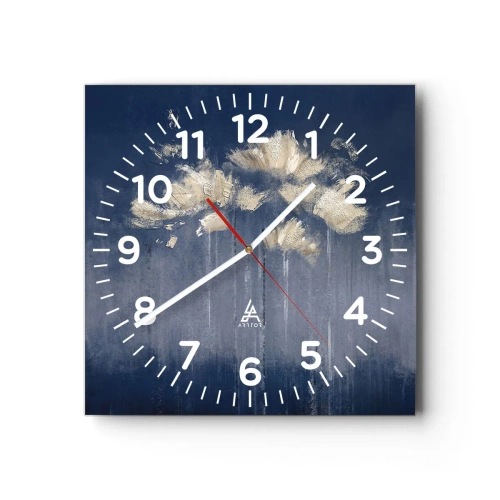 Väggklocka - Klocka på glas - Som kronblad i vinden - 40x40 cm