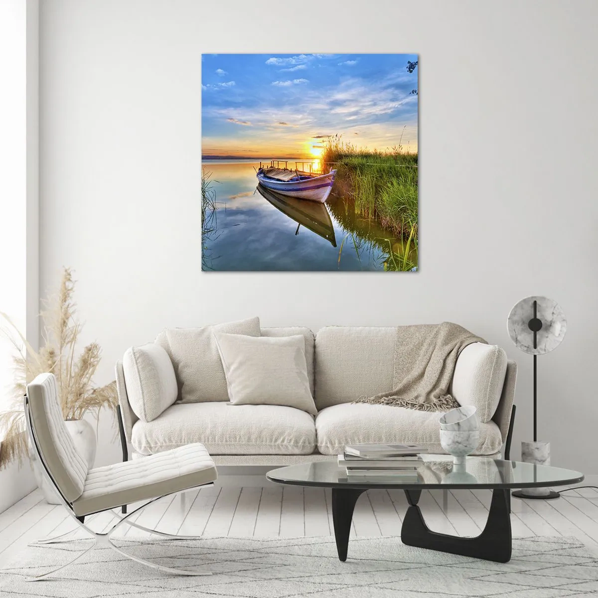 Glastavla - Bild på glas - Uppfyllda drömmars vik - 60x60 cm