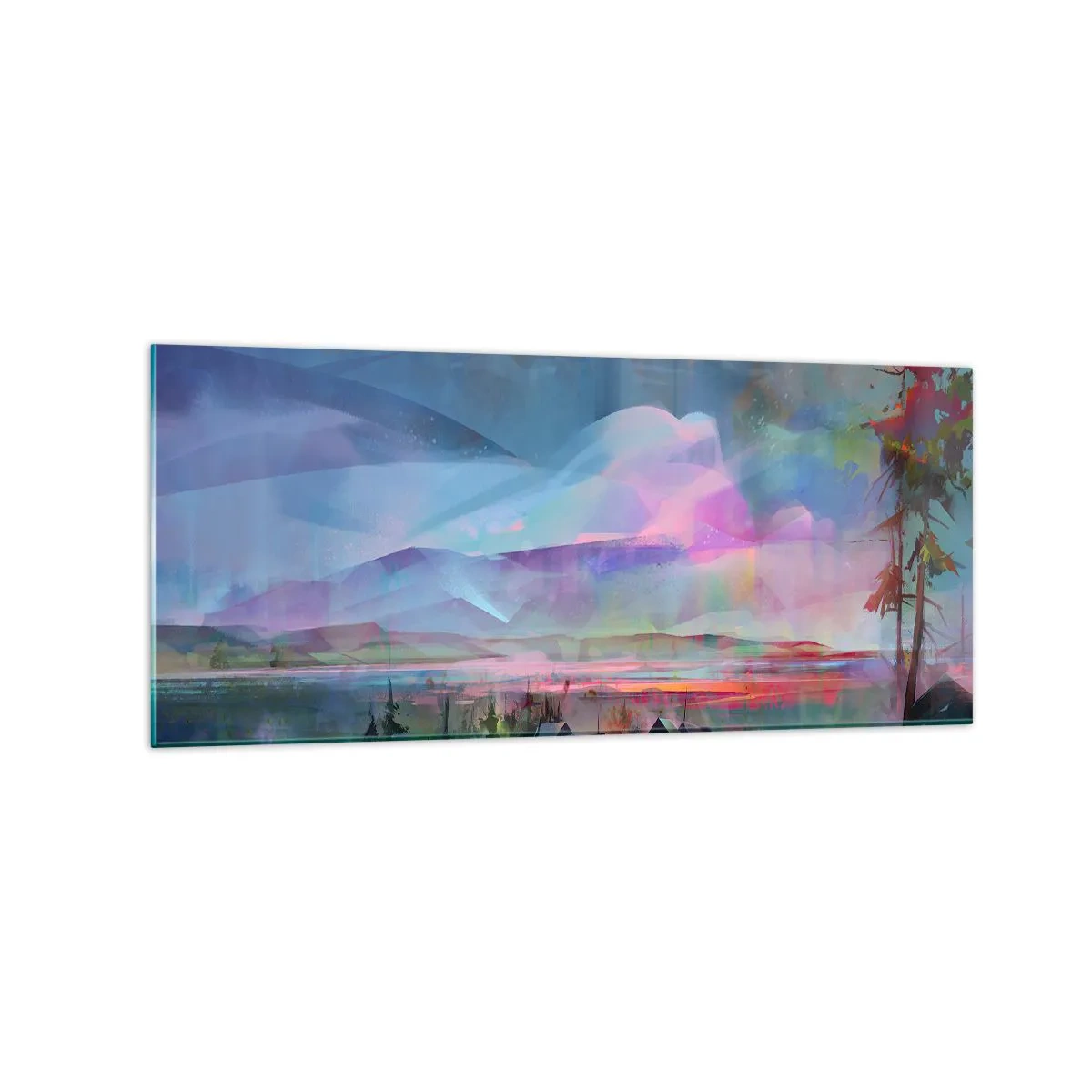 Glastavla - Bild på glas - Under en vänlig himmel - 120x50 cm