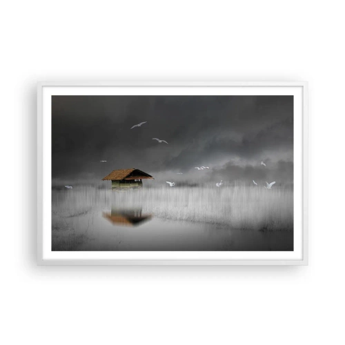 Affisch i vit ram - Regnskydd - 91x61 cm