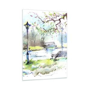 Glastavla - Bild på glas - Parktystnadens charm - 50x70 cm