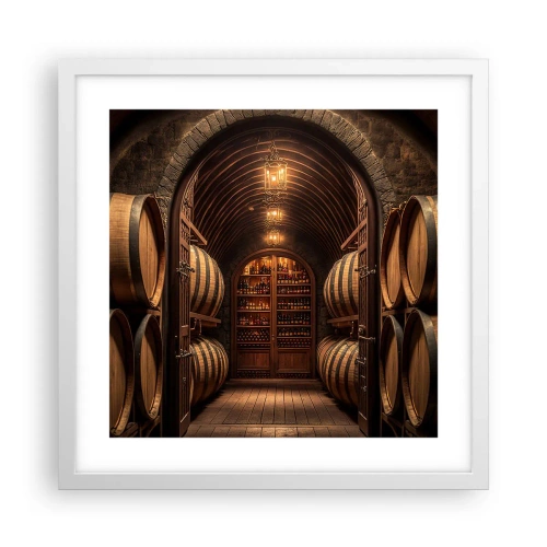Affisch i vit ram - Stämningsfull källare - 40x40 cm