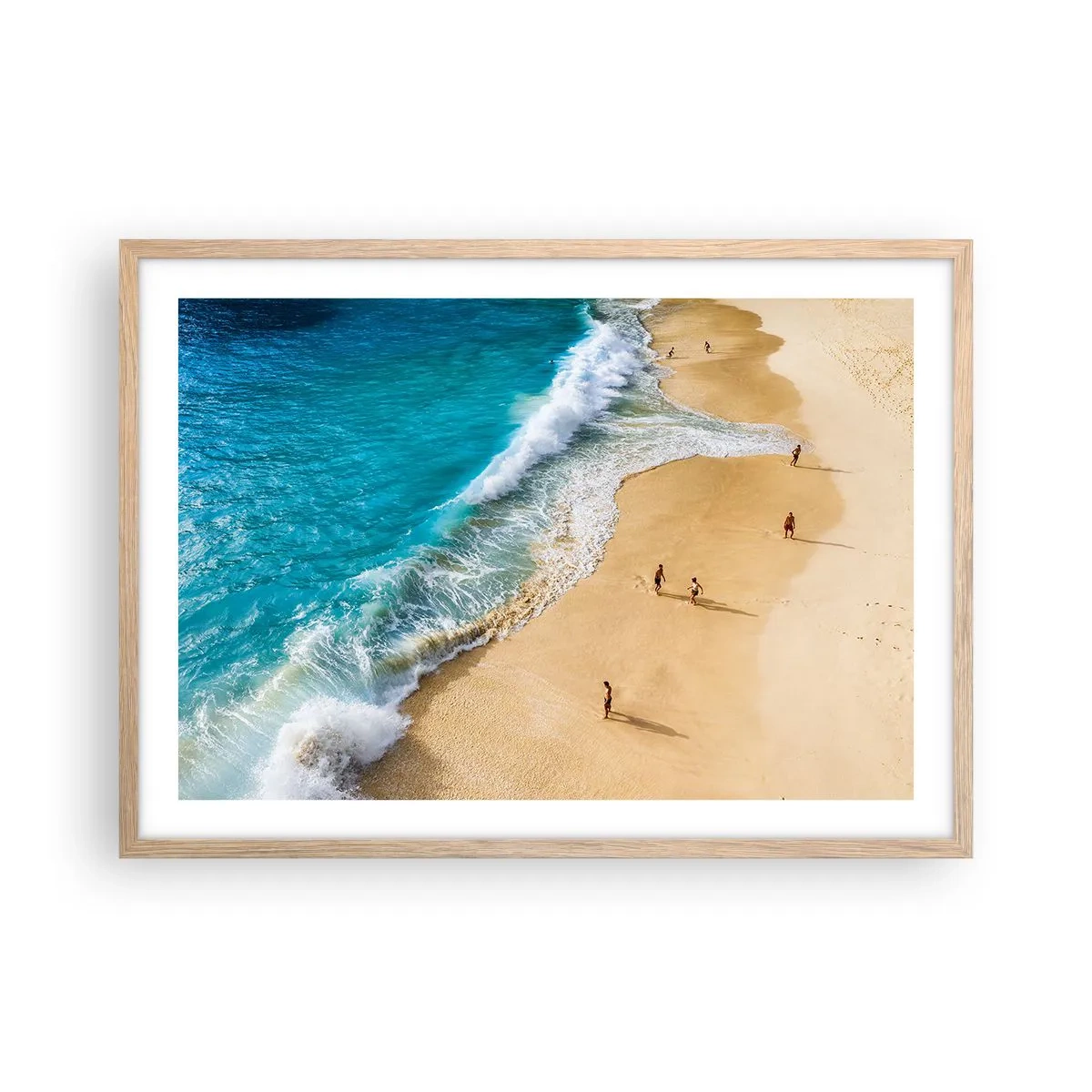 Affisch i ram av ljusek - Och sedan solen, stranden... - 70x50 cm