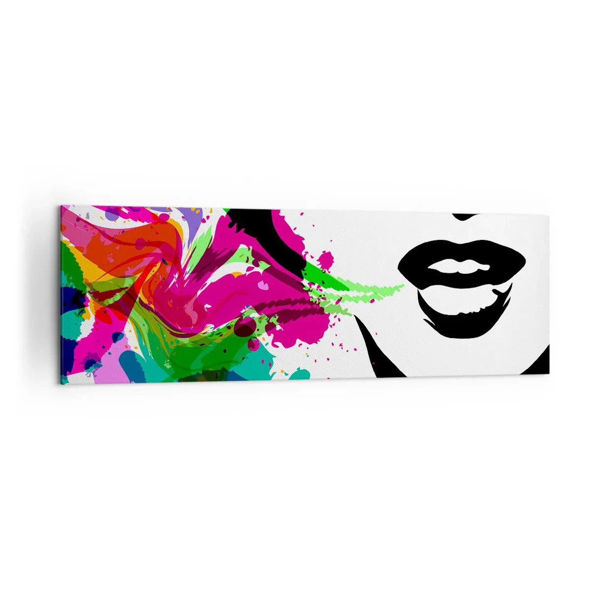 Canvastavla - Bild på duk - Berättelse i regnbågens färger - 160x50 cm