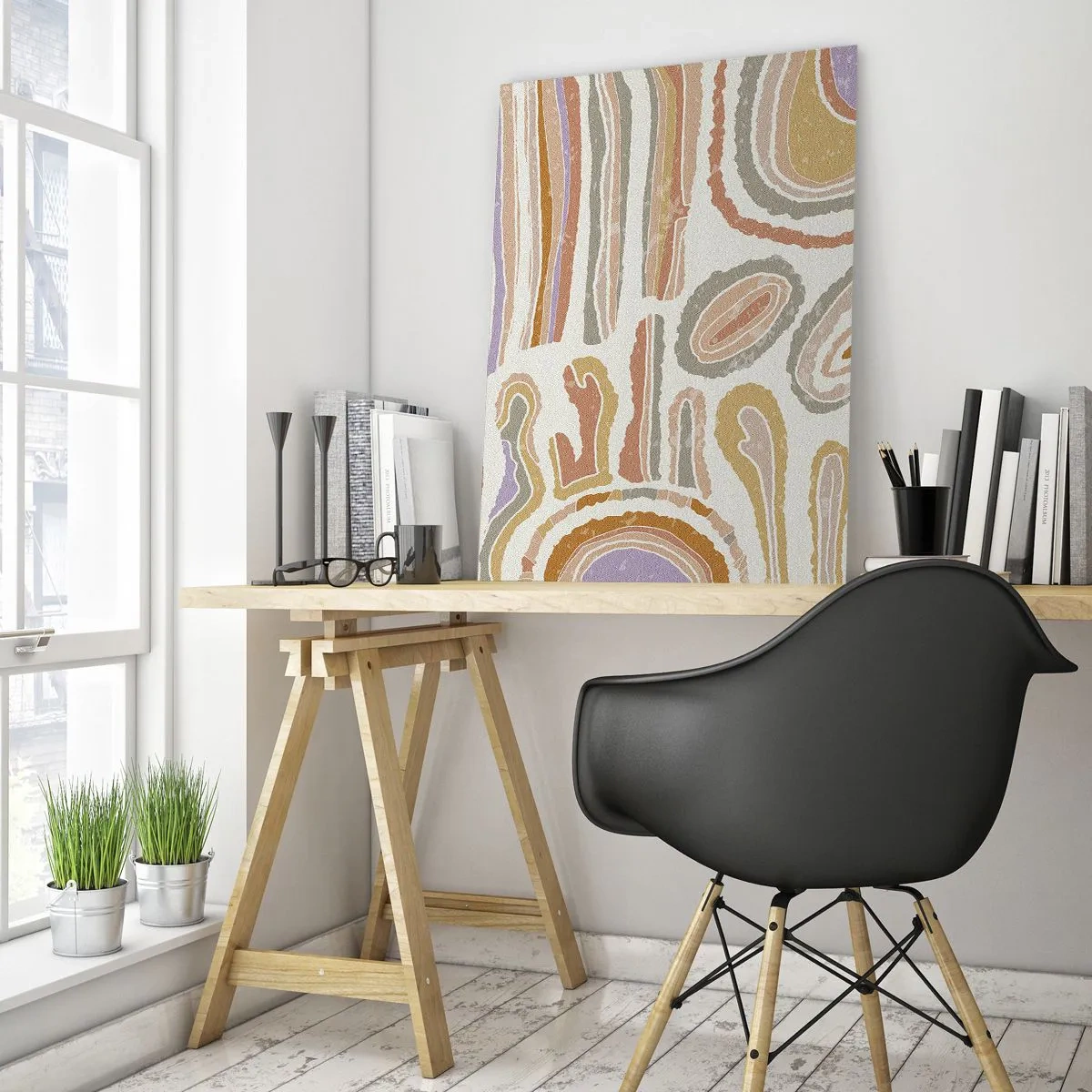 Glastavla - Bild på glas - Färgglada tvärsnitt - 50x70 cm