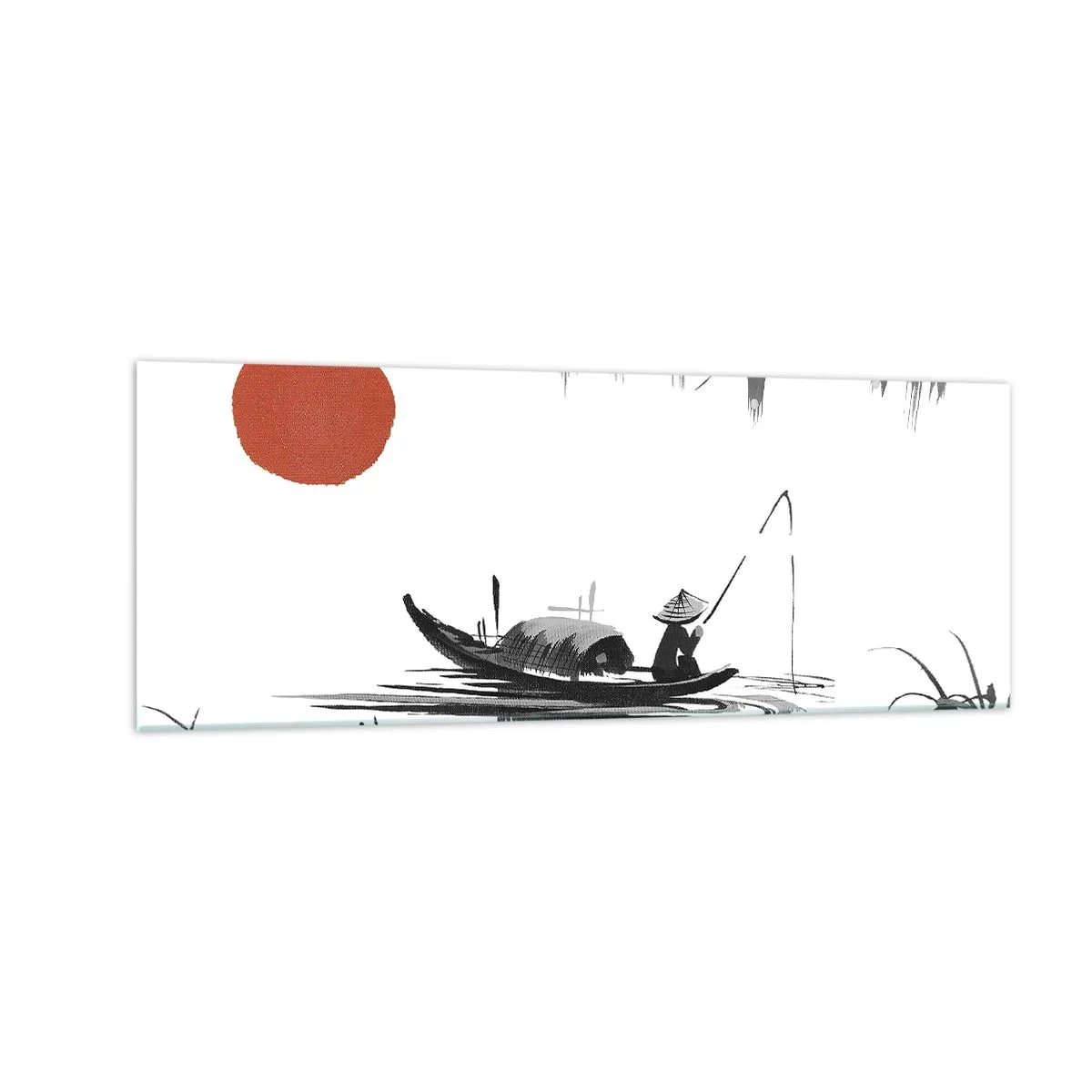 Glastavla - Bild på glas - Asiatisk eftermiddag - 140x50 cm