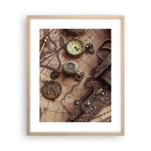 Affisch i ram av ljusek - Äventyret kallar - 40x50 cm