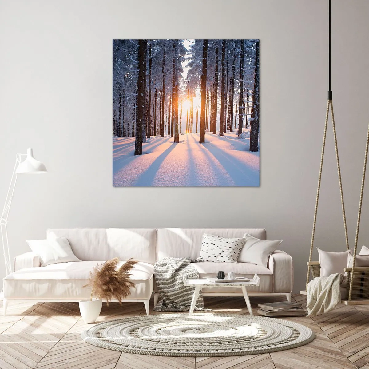 Canvastavla - Bild på duk - Tydligt svart på vitt - 50x50 cm