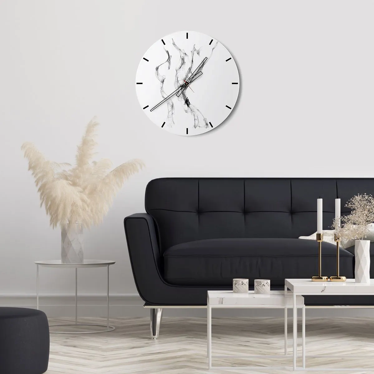 Väggklocka - Klocka på glas - Vacker och stark - 30x30 cm