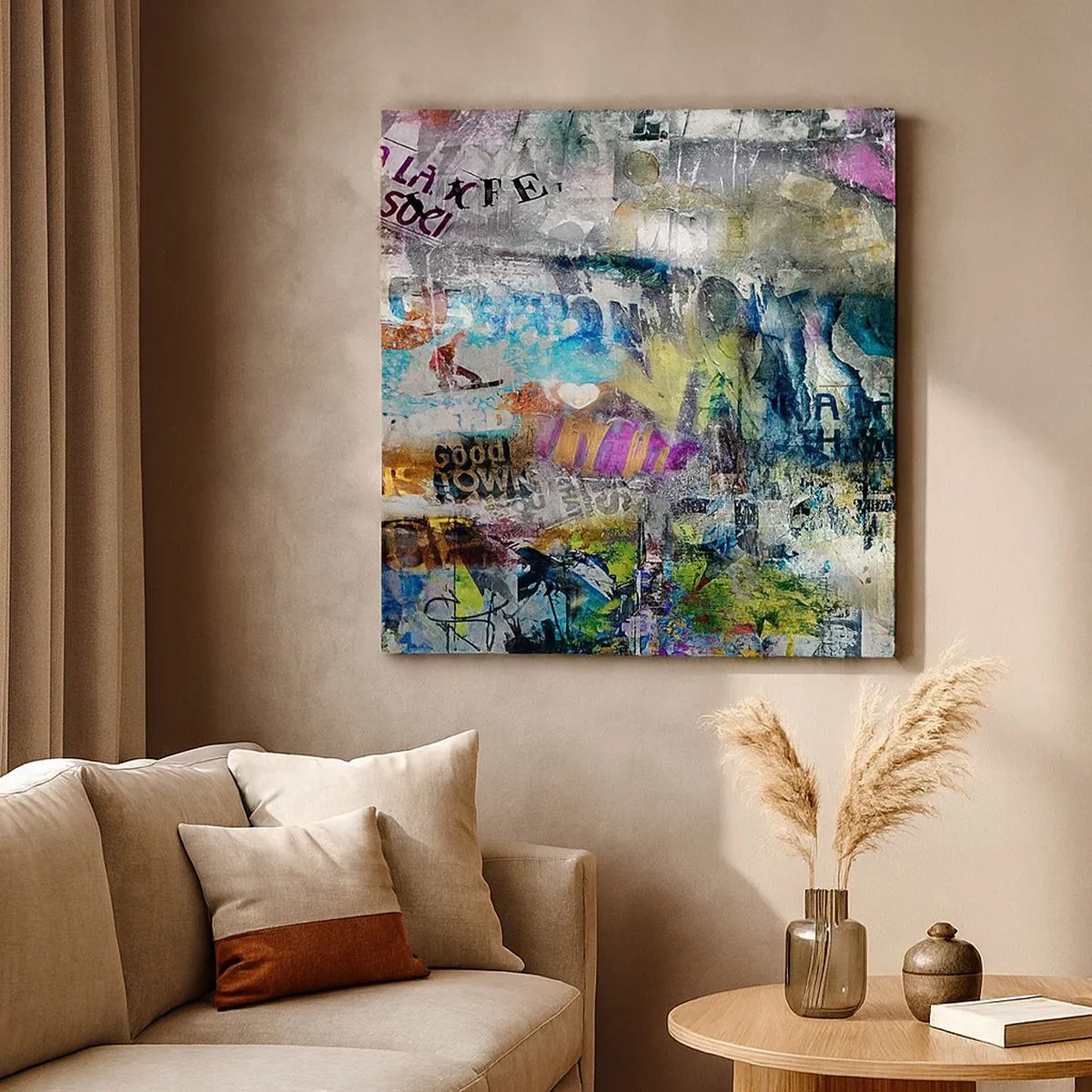 Canvastavla - Bild på duk - Collage med minnen - 30x30 cm