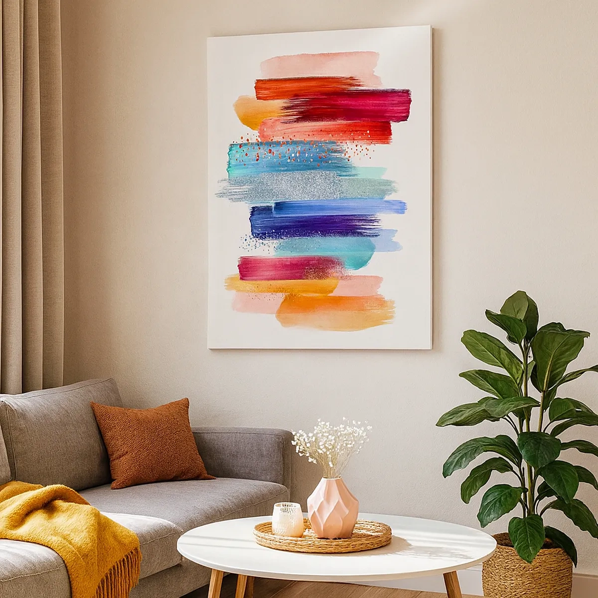 Canvastavla - Bild på duk - Upp och ner  - 50x70 cm