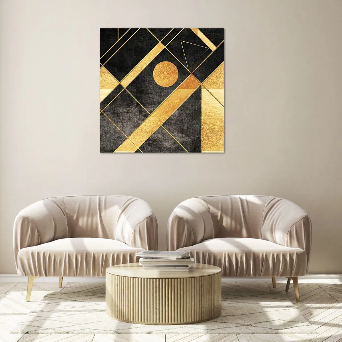 Glastavla - Bild på glas - Öknens sol - 50x50 cm
