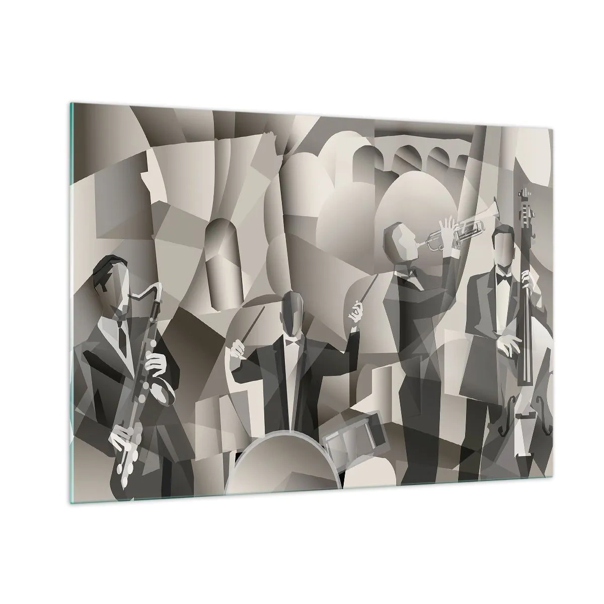 Glastavla - Bild på glas - I ljudrummet - 100x70 cm