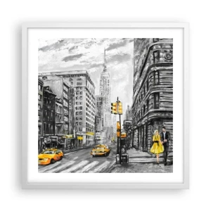 Affisch i vit ram - New York berättelse - 50x50 cm