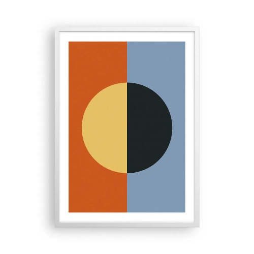 Affisch i vit ram - Komposition av värme och kyla - 50x70 cm