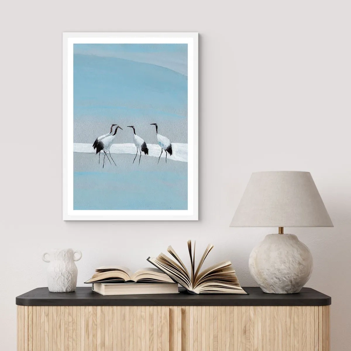 Affisch i vit ram - Efter en het dag - 70x100 cm