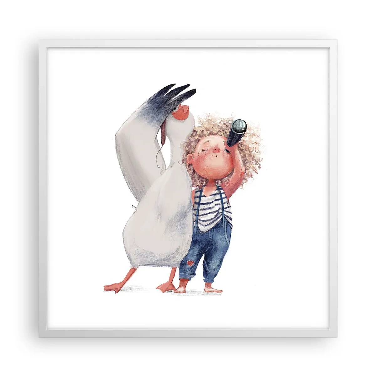 Affisch i vit ram - Stora resans plan - 60x60 cm