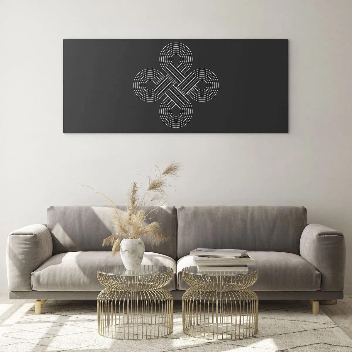 Glastavla - Bild på glas - I keltisk anda - 140x50 cm