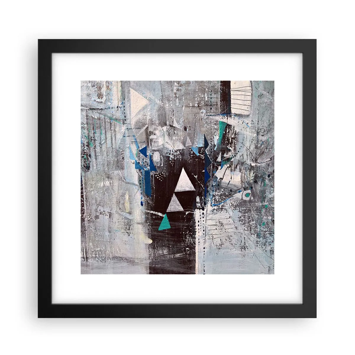 Affisch i svart ram - Trianglarnas överordnade ordning - 30x30 cm