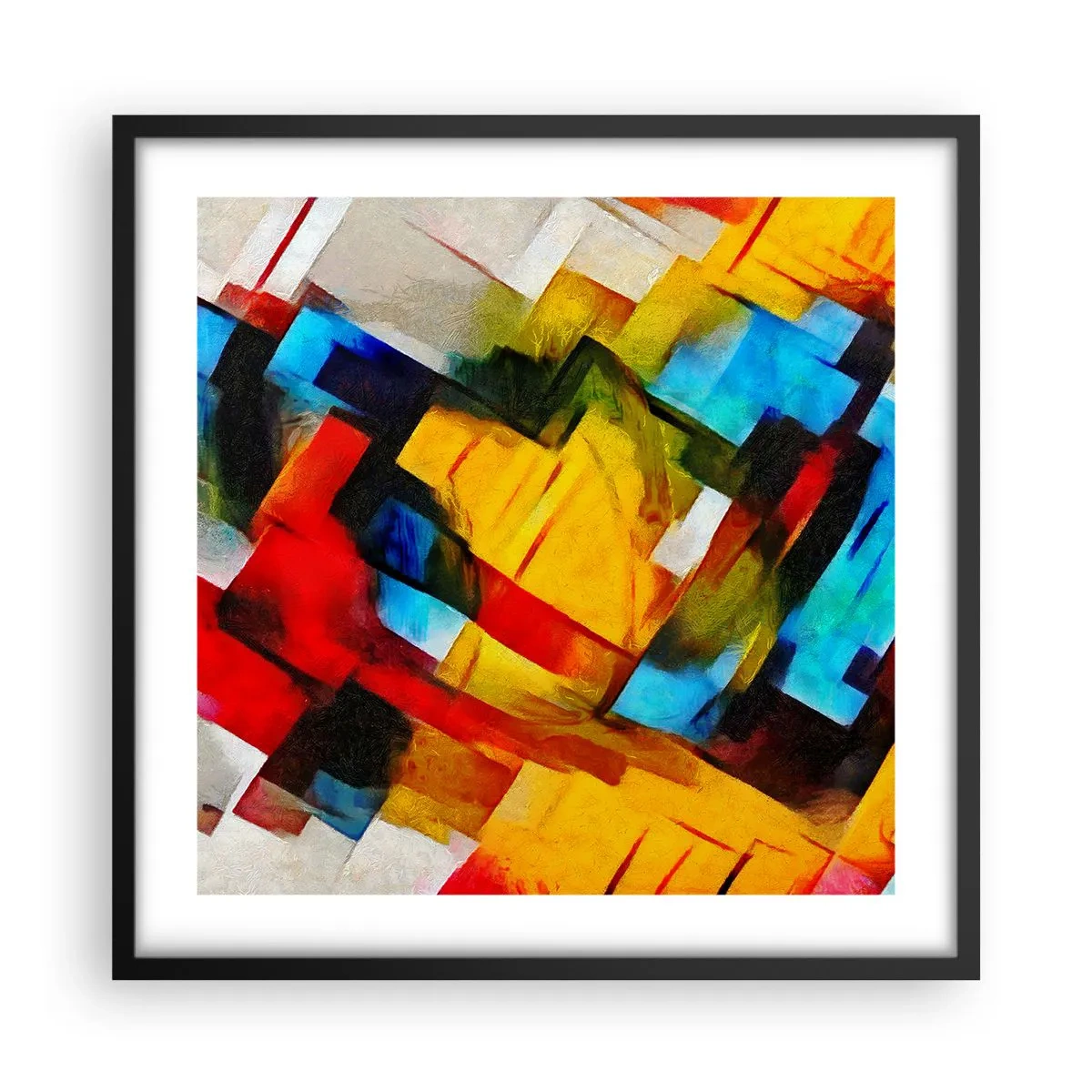 Affisch i svart ram - Färgmix - 50x50 cm