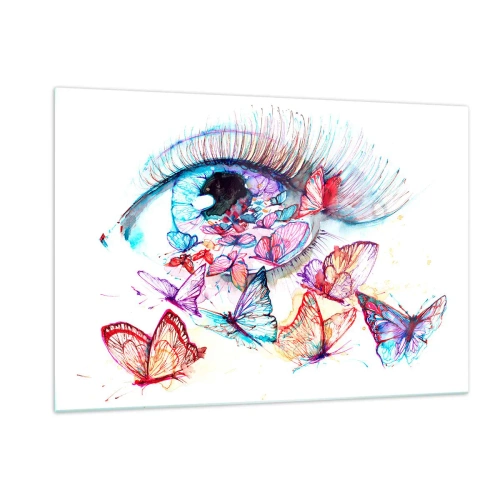 Glastavla - Bild på glas - Ögonens sagolika charm - 120x80 cm