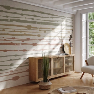 Fototapet Standard Eco - Musikalisk färgnotation - Minimalism, Pastell, Bit - 350x256 cm