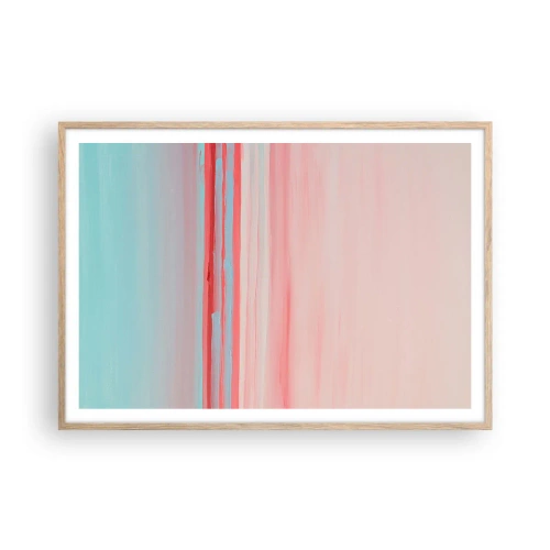 Affisch i ram av ljusek - Abstraktion i gryningen - 100x70 cm