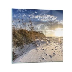 Glastavla - Bild på glas - Inbjudan till promenad - 70x70 cm