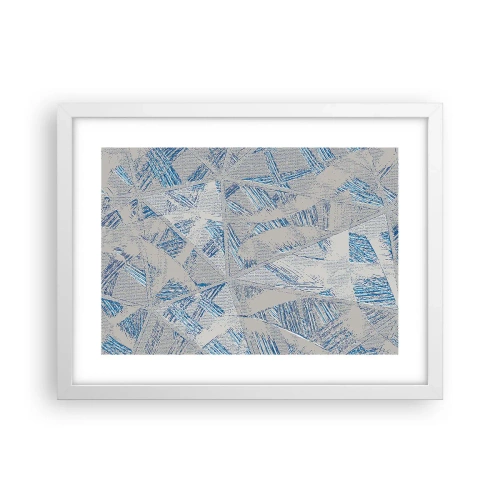 Affisch i vit ram - I en gråblå labyrint - 40x30 cm