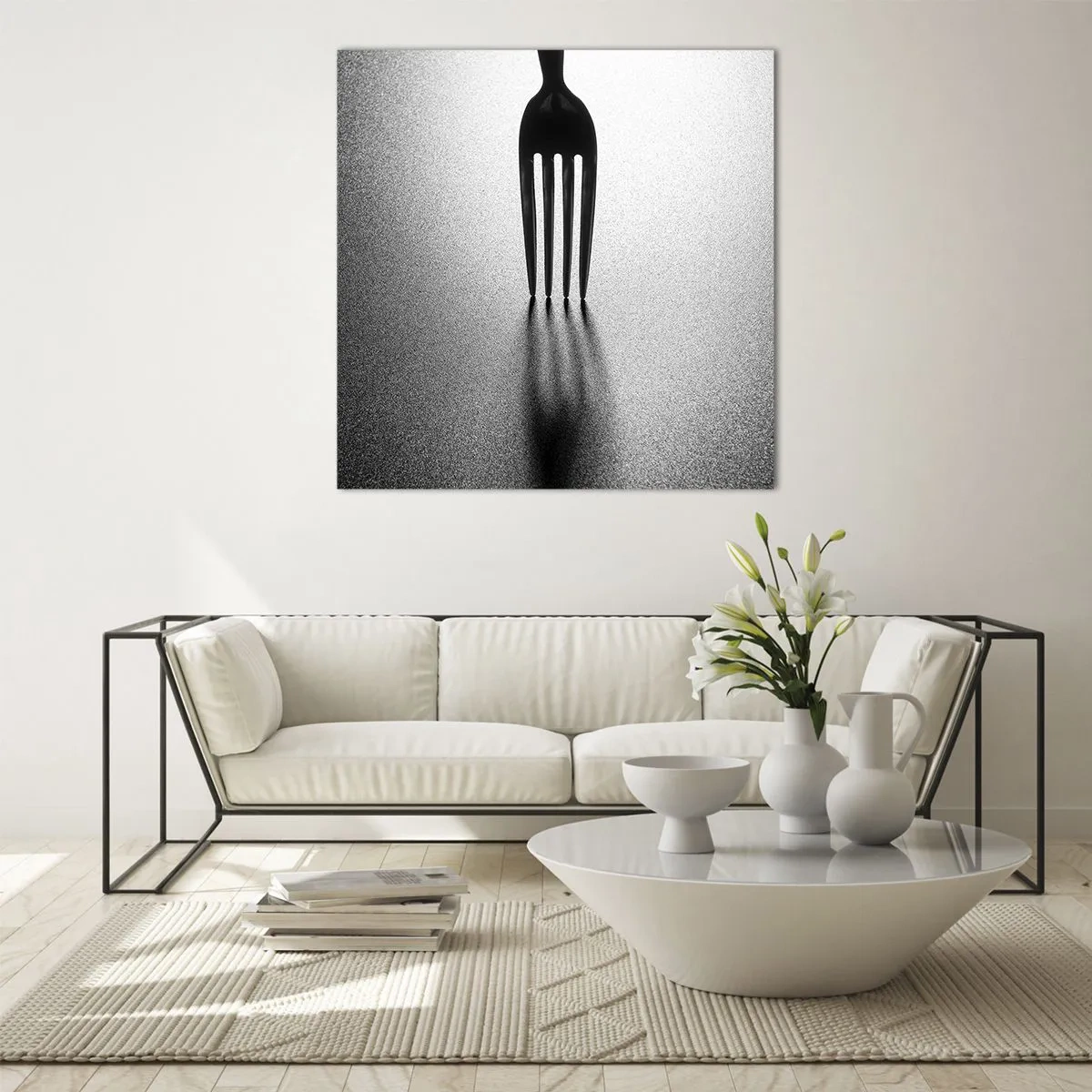 Glastavla - Bild på glas - Ljus och skugga - 70x70 cm