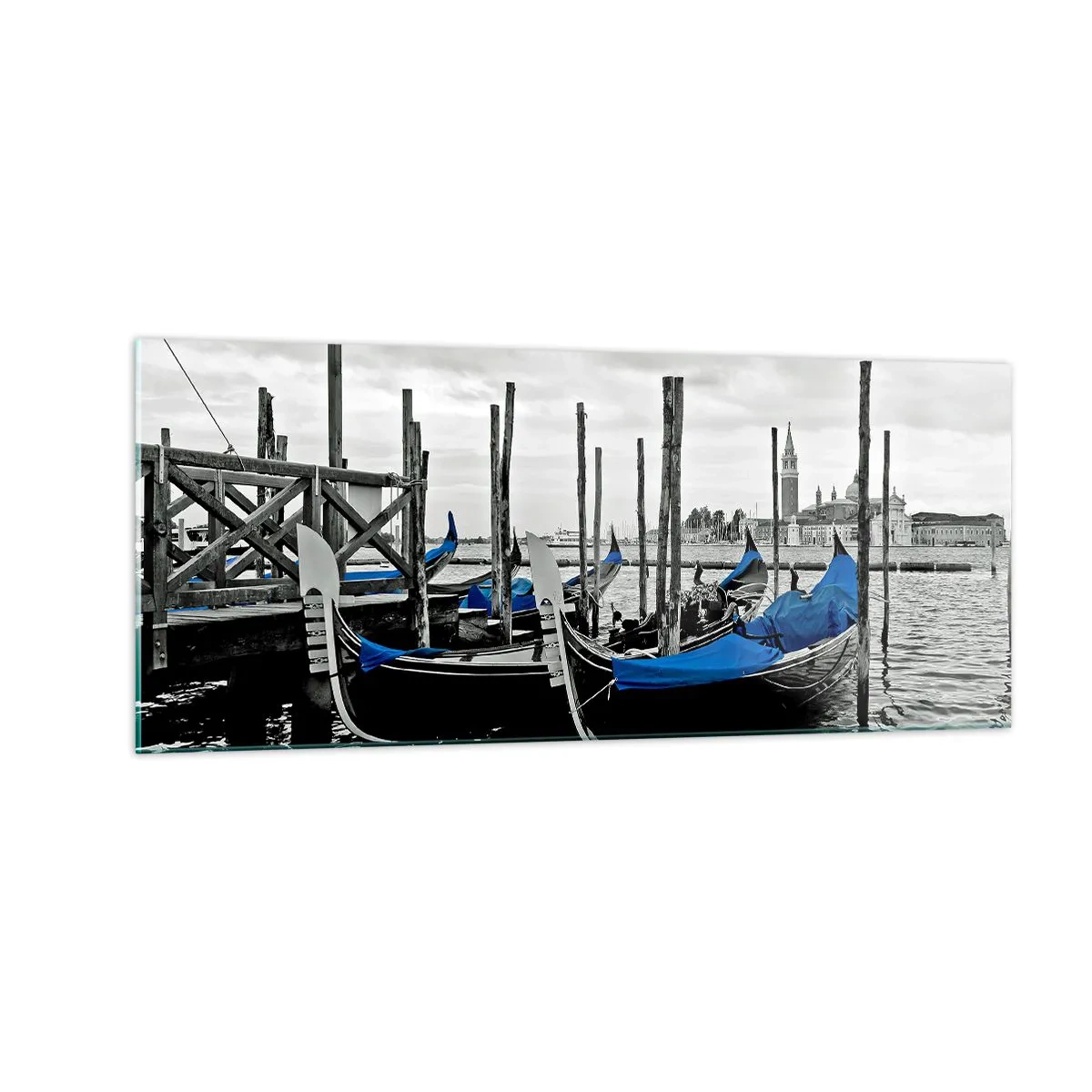 Glastavla - Bild på glas - Fundersamt Venedig - 100x40 cm