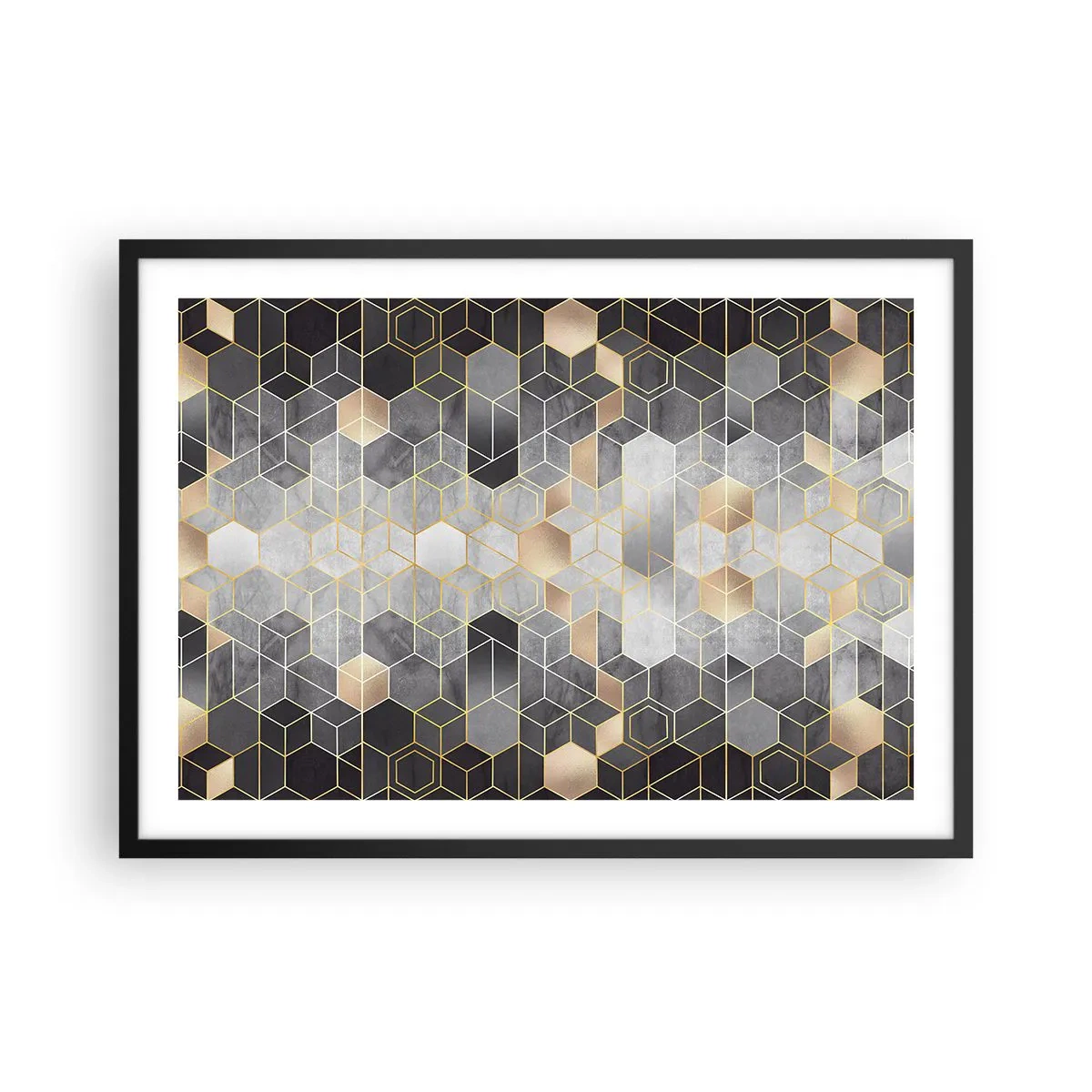 Affisch i svart ram - Diamantkomposition - 70x50 cm