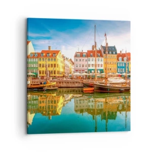 Canvastavla - Bild på duk - Vid spegelklart vatten - 70x70 cm