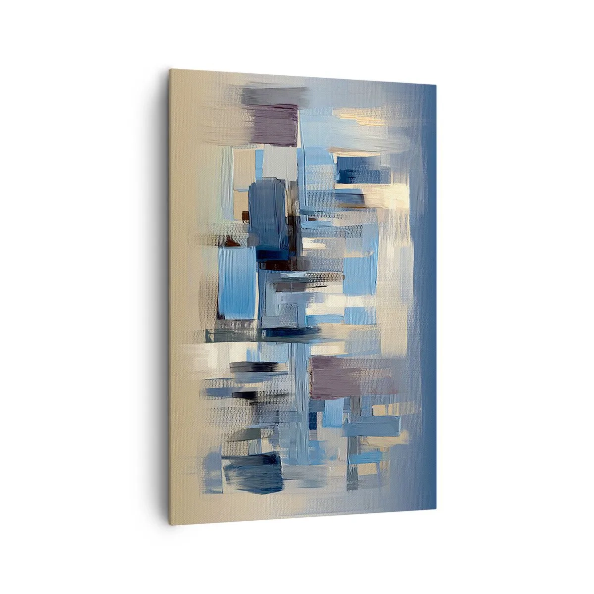 Canvastavla - Bild på duk - Blå konstruktion - 80x120 cm