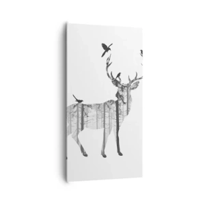 Canvastavla - Bild på duk - Skogens goda ande - 65x120 cm