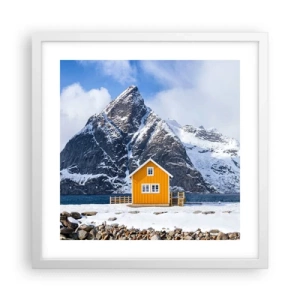 Affisch i vit ram - Skandinavisk semester - 40x40 cm