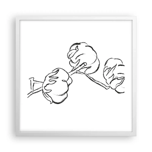 Affisch i vit ram - Bomullsdun - 50x50 cm