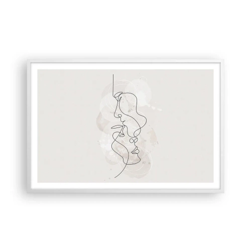 Affisch i vit ram - Tilltrasslade i famn - 91x61 cm