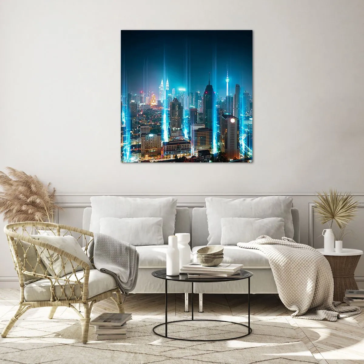 Glastavla - Bild på glas - Himmelsfärd på berlinskt sätt - 50x50 cm