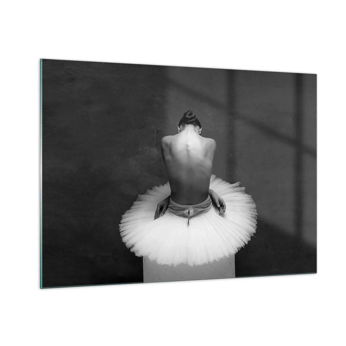 Glastavla - Bild på glas - Hon blommar ut - 100x70 cm