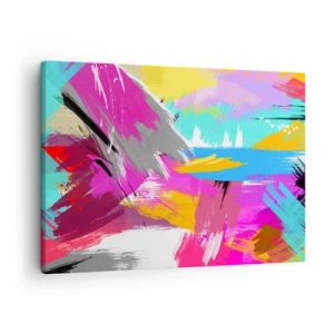 Canvastavla - Bild på duk - Dynamisk abstraktion i intensiva färger - 70x50cm - Stryk, stryk, stryk en gång till - Modern väggdekoration för vardagsrum och sovrum ARTTOR